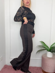 PANTALONE PIZZO MARRONE