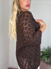 CARDIGAN GAIA MARRONE
