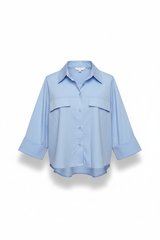 CAMICIA CROP AZZURRA