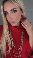 ORECCHINI SETA ROSSO