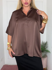 CAMICIA FLORA MARRONE