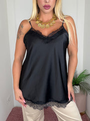 TOP LINA PIZZO NERO