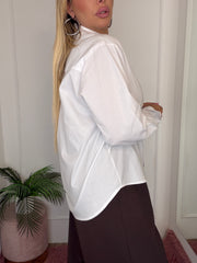 CAMICIA BAMBOLA CRAVATTA MARRONE