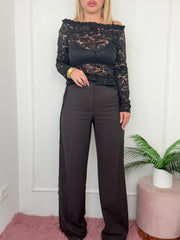 PANTALONE PIZZO MARRONE