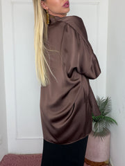 CAMICIA FLORA MARRONE