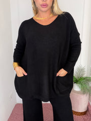 MAGLIA VIVIANA OVER  NERA