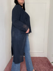 CARDIGAN RETE  BLU