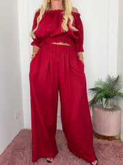 PANTALONE DIANA ROSSO INDIA