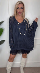 MAXI MAGLIA PEPE NERA
